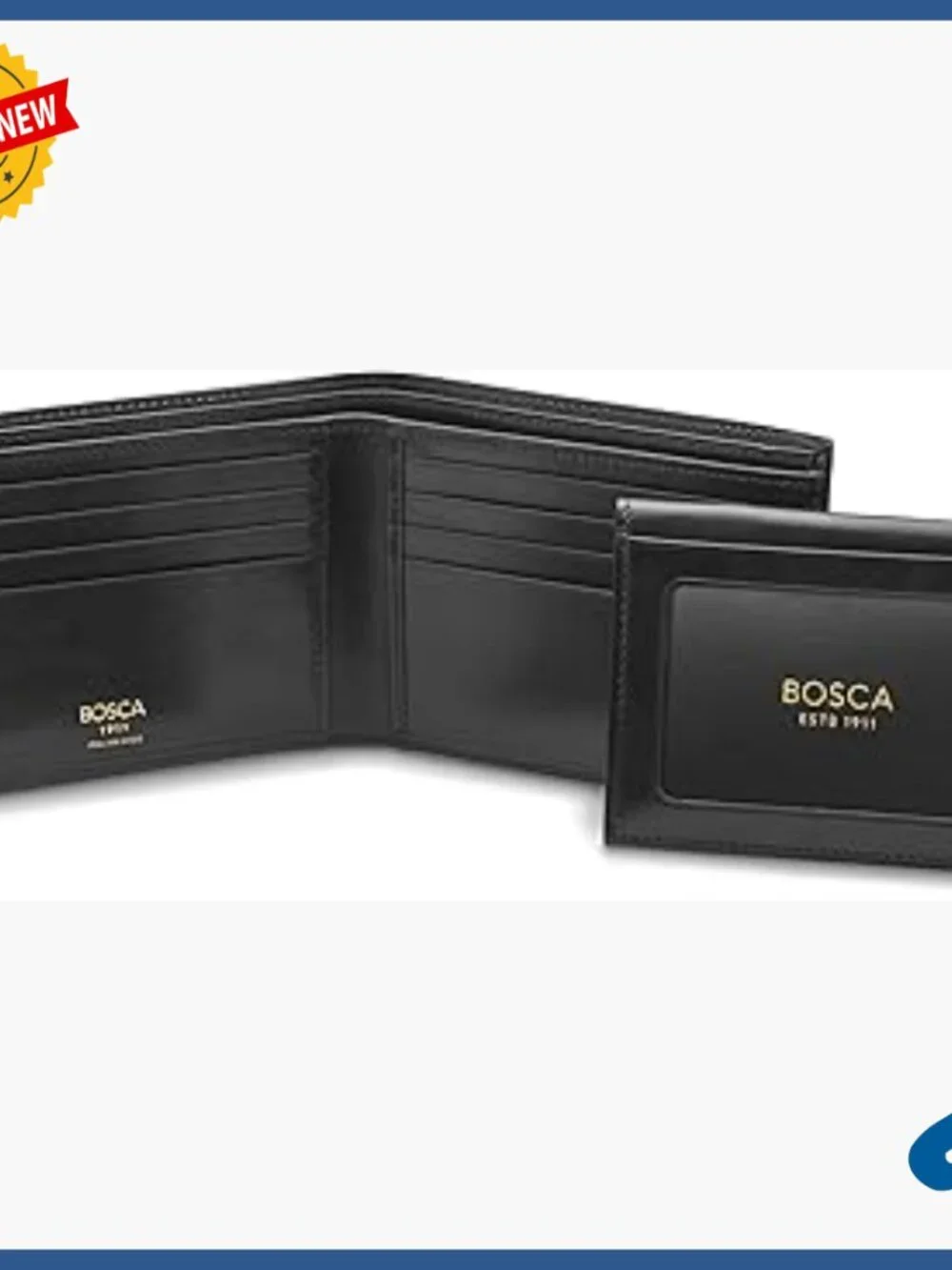 Italian Leather Bifold Wallet with RFID Blocking and Removable ID Case